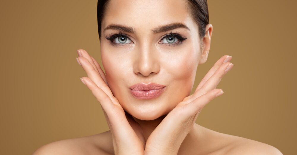 Woman with smooth, voluminous, and naturally enhanced facial features