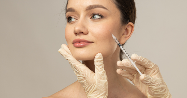 Woman receiving botox injections